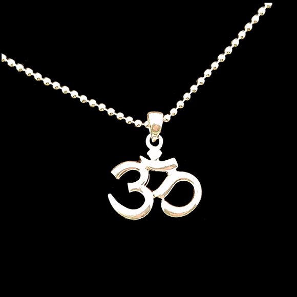 Anklet 925 Sterling Silver Chain and OHM Charm - Picture 1 of 3